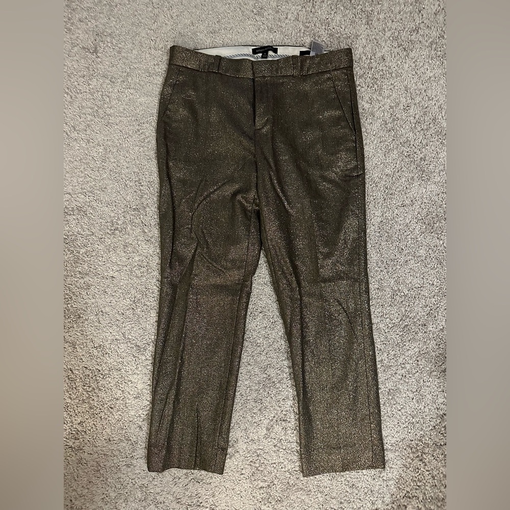 Banana Republic Metallic Gold Cropped Ankle Pants